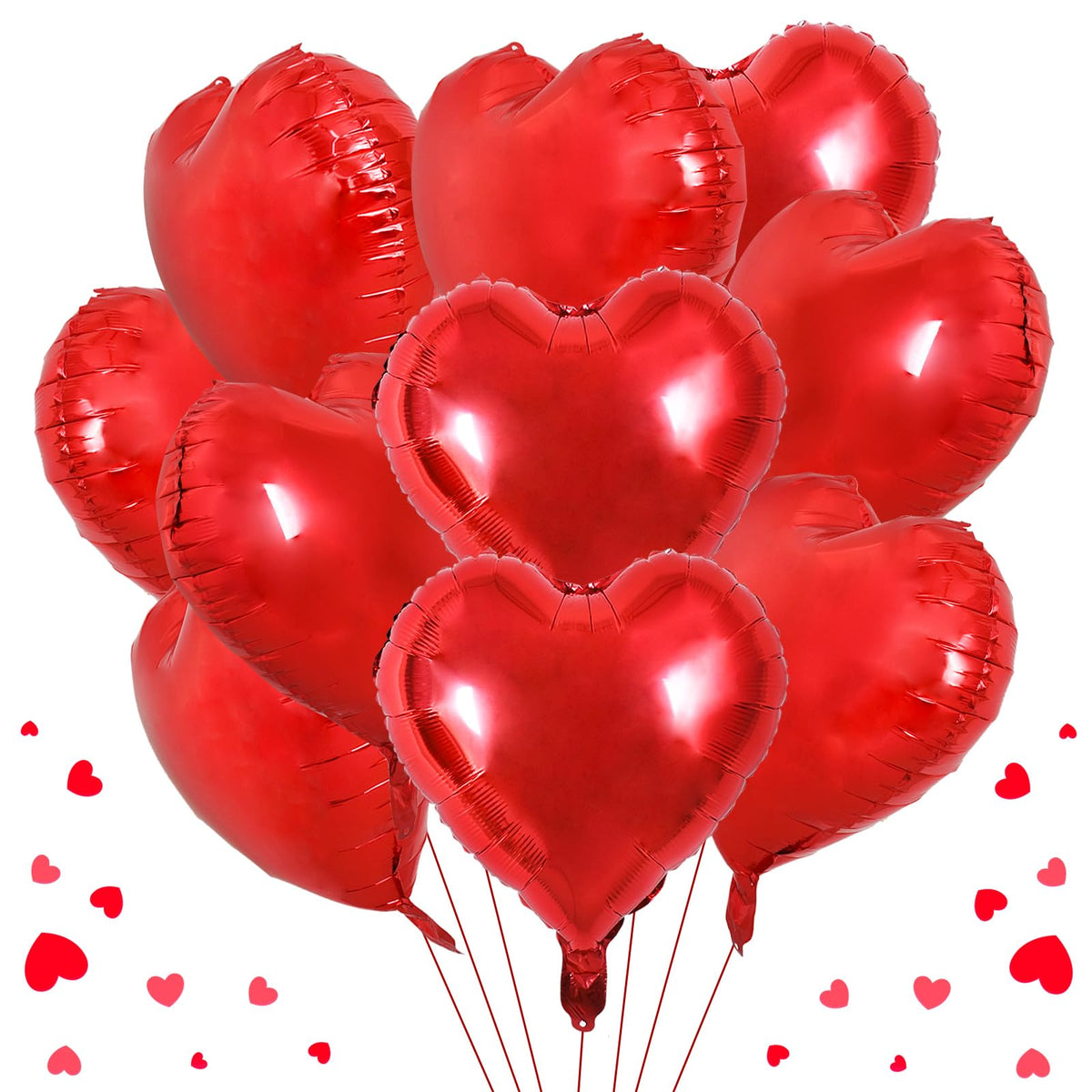 BEISHIDA 18-inch metallic red heart balloons elevate party decor for celebrations