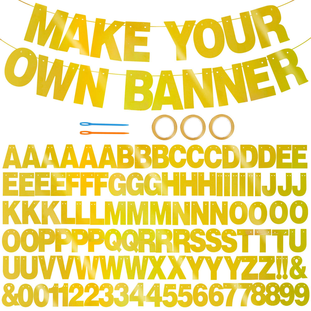 BEISHIDA gold double-sided banner letters and numbers for versatile decor.
