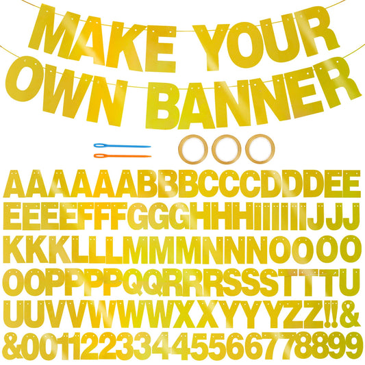 BEISHIDA gold double-sided banner letters and numbers for versatile decor.