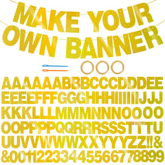 BEISHIDA gold double-sided banner letters and numbers for versatile decor.