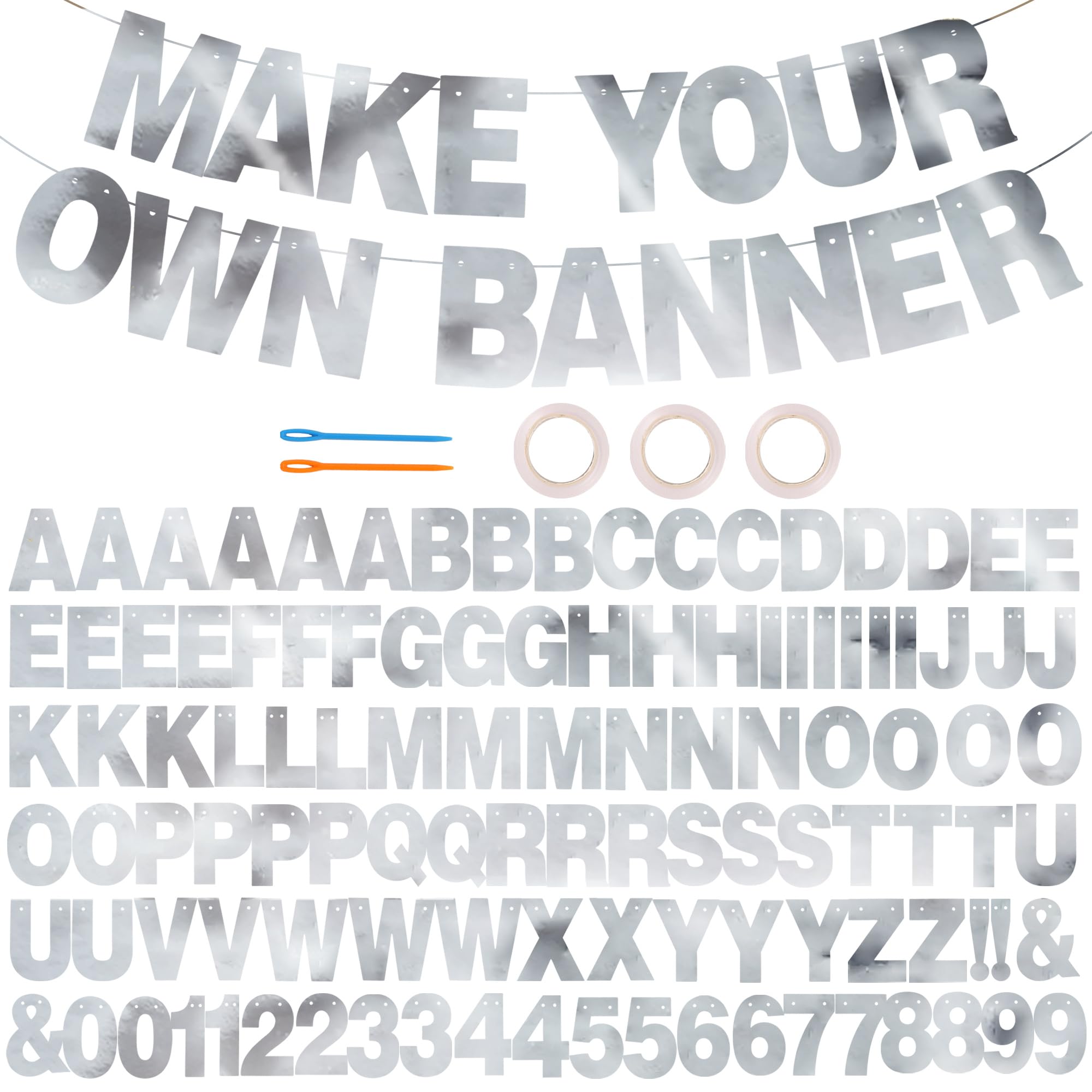 BEISHIDA banner kit with glitter letters for customizable birthday messages on both sides.