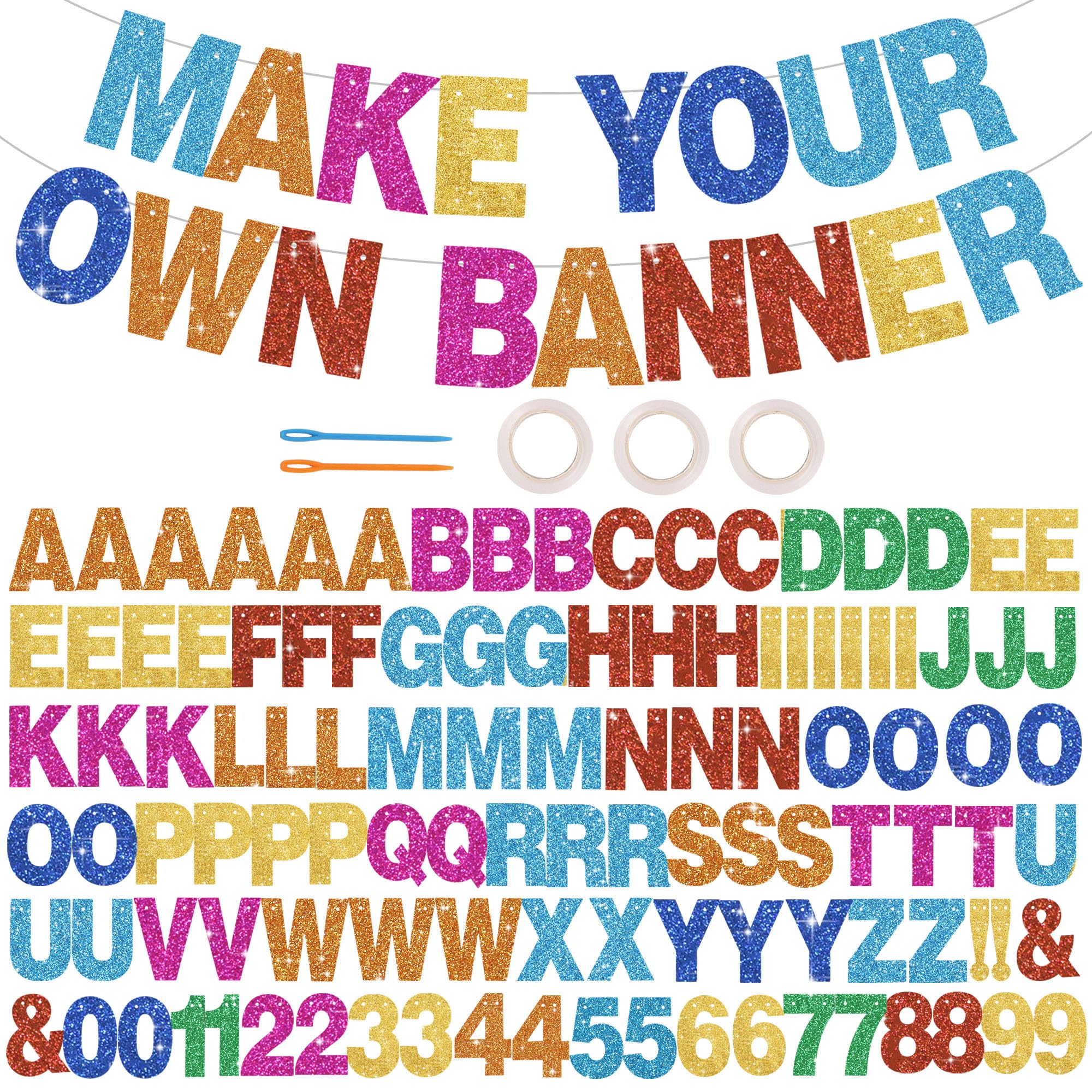 BEISHIDA glitter banner letters kit ready for personalized party decor.