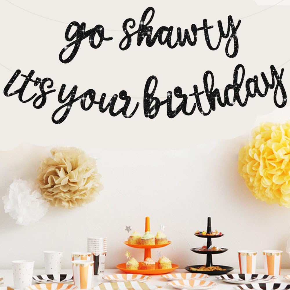 BEISHIDA black glitter decor offers reusable birthday accent with standout shine.