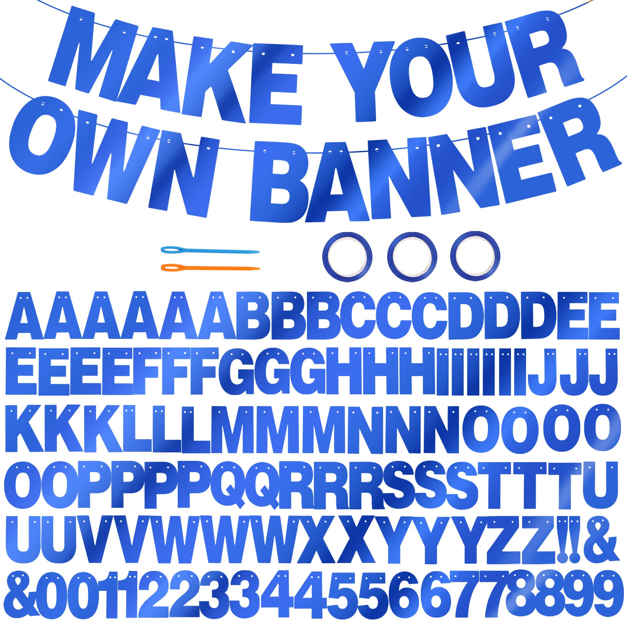 BEISHIDA double-sided blue banner letters sparkle for celebrations