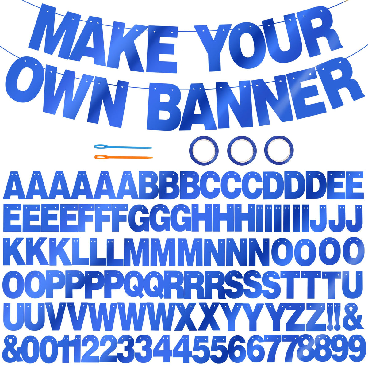 BEISHIDA double-sided blue banner letters sparkle for celebrations