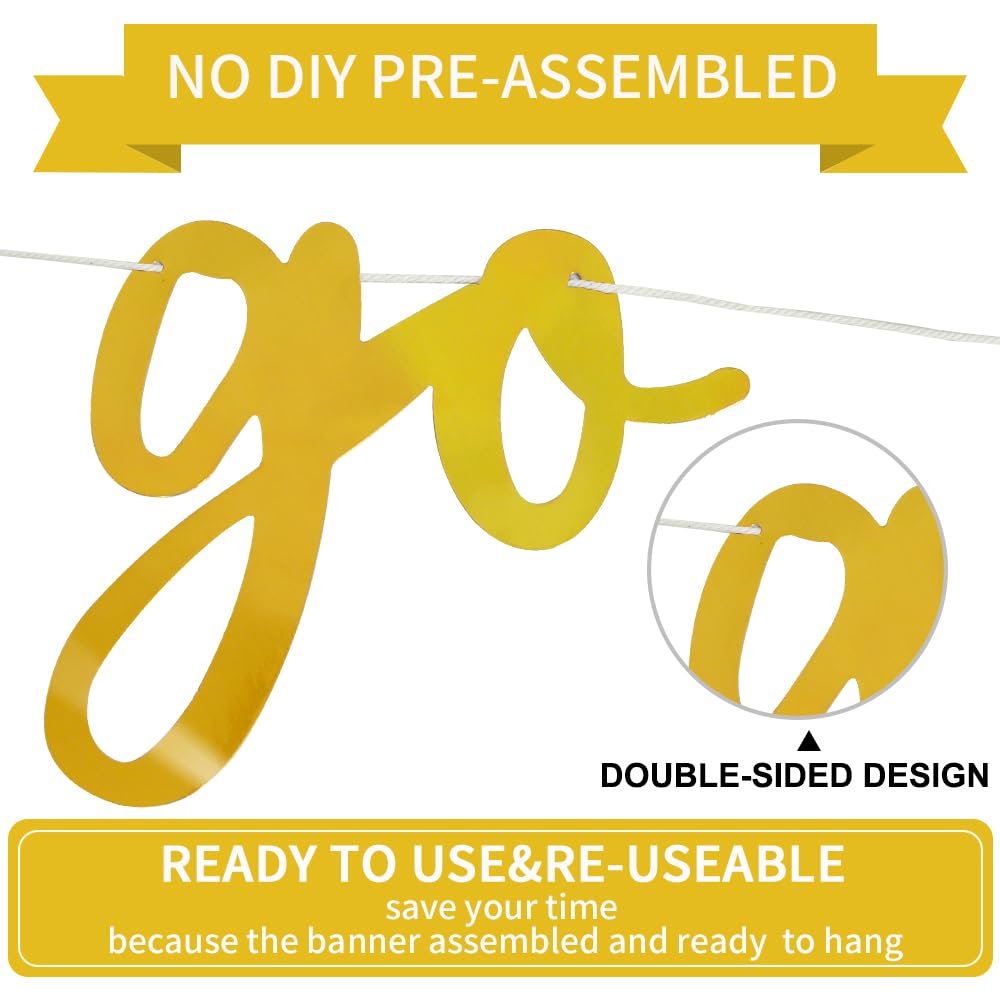 BEISHIDA glitter birthday banner 11.4ft adds space-filling sparkle.