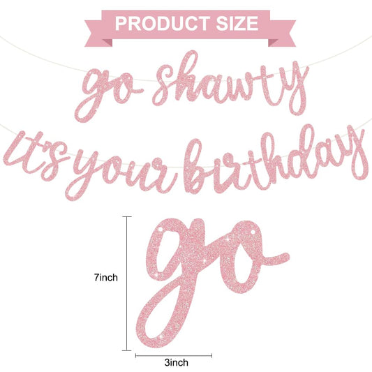 BEISHIDA glitter birthday sign, no DIY, vivid pink decor for instant celebration.