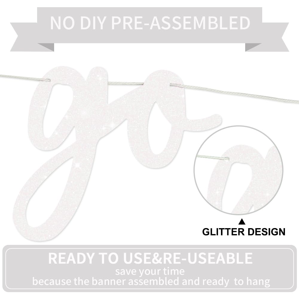 BEISHIDA glitter banner lighting up mantel with festive sparkle.