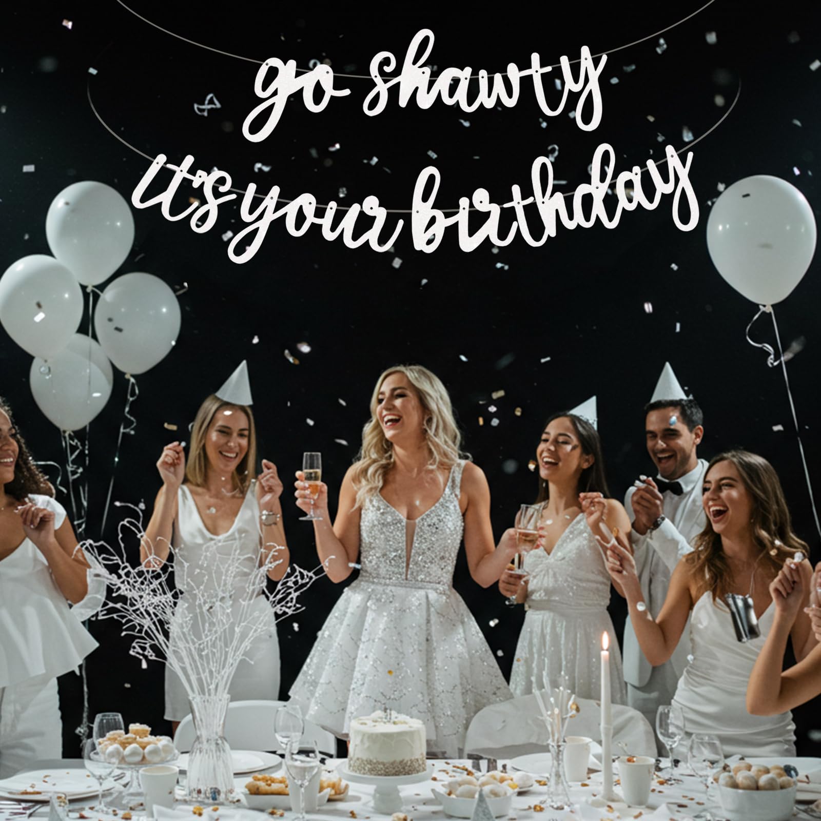 BEISHIDA glitter card stock banner detail shows sturdy, lightweight construction.