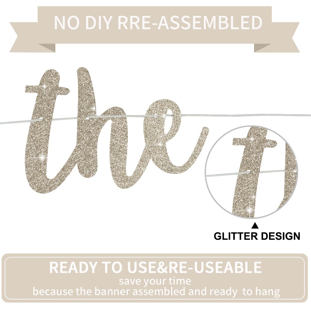 BEISHIDA Glitter Champagne Banner, right view, ideal for farewell and going-away celebrations.