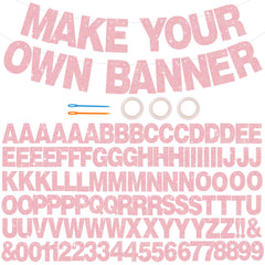 BEISHIDA glitter dark pink banner kit overview for stylish party decor