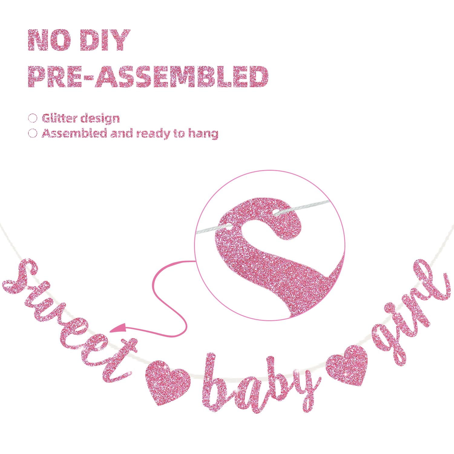 BEISHIDA glitter girl banner decoration brightens birthday celebrations