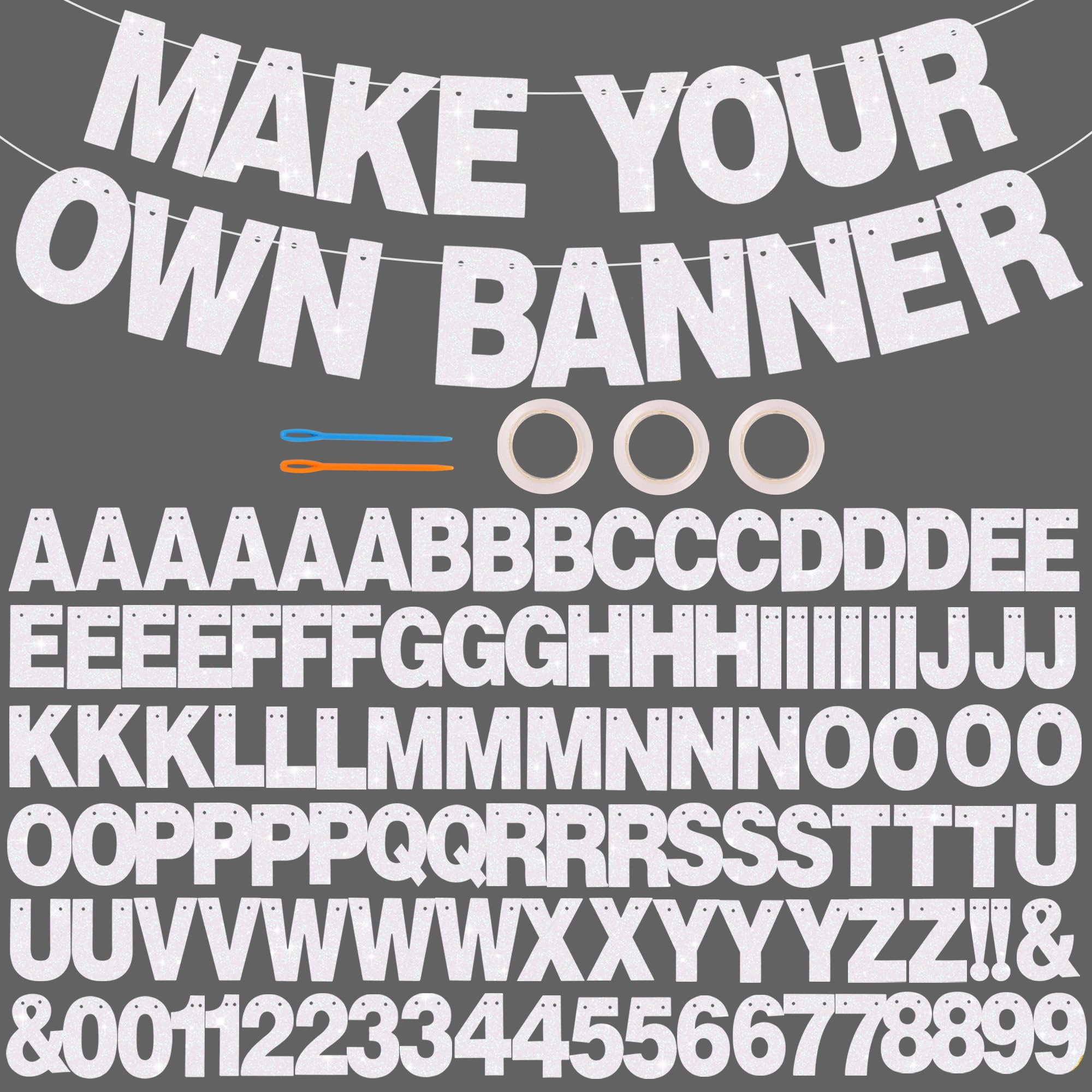 BEISHIDA glitter banner letters and numbers for customizable birthday decor.
