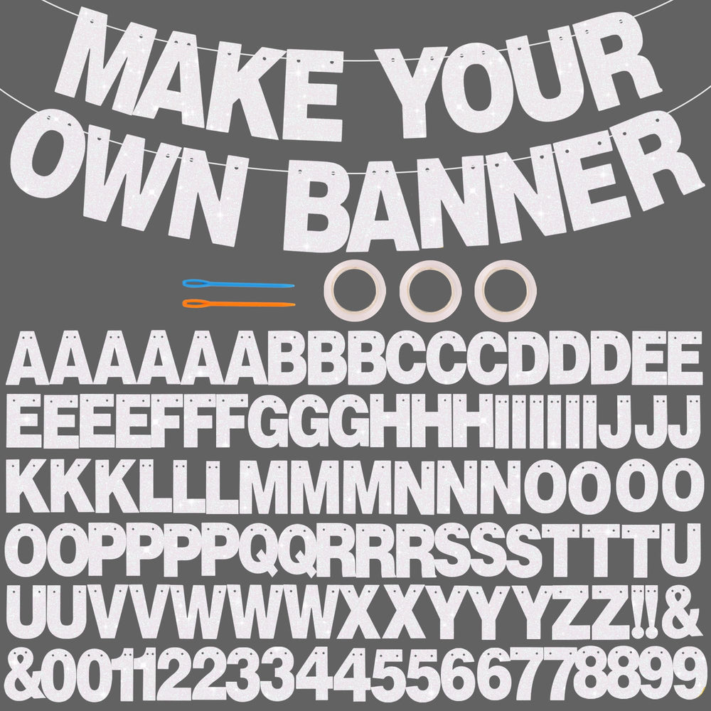 BEISHIDA glitter banner letters and numbers for customizable birthday decor.