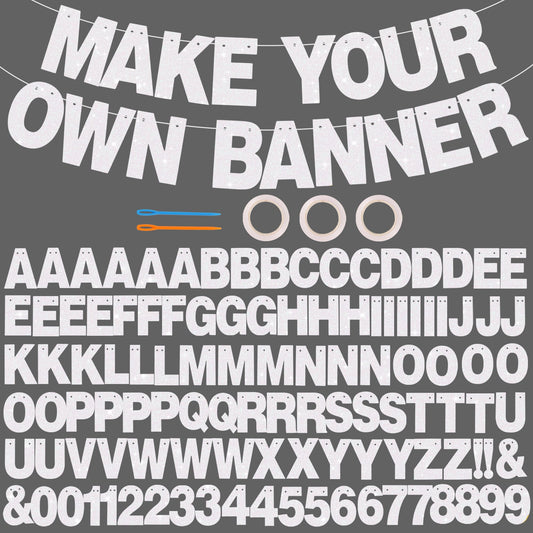 BEISHIDA glitter banner letters and numbers for customizable birthday decor.