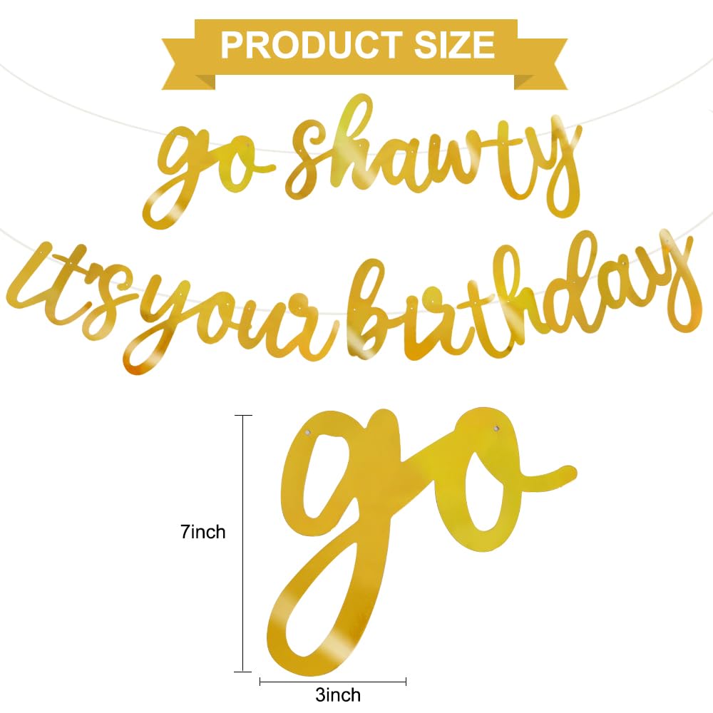 BEISHIDA Go Shawty birthday banner hang-ready for instant decor.