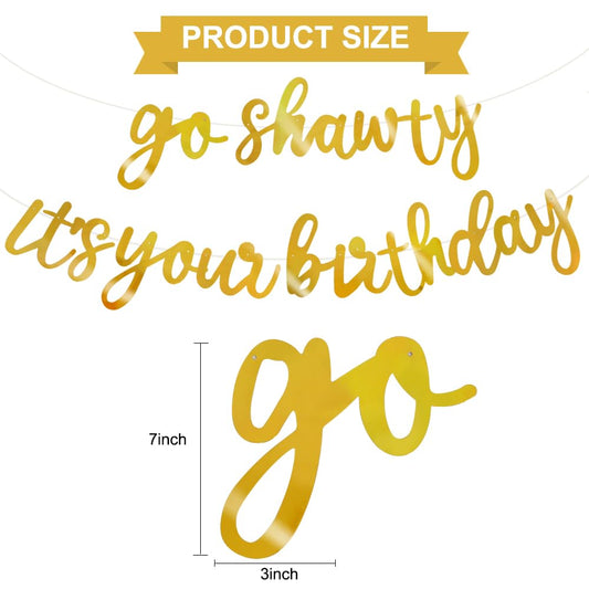 BEISHIDA Go Shawty birthday banner hang-ready for instant decor.