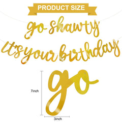 BEISHIDA Go Shawty birthday banner hang-ready for instant decor.