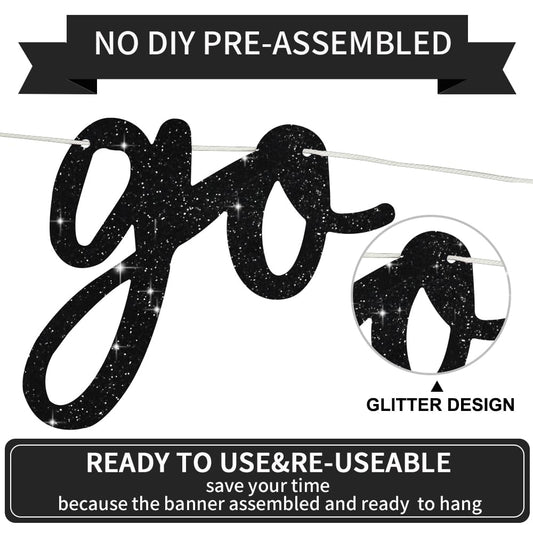 BEISHIDA hip hop glitter banner adds bold style to mantels and dessert tables.