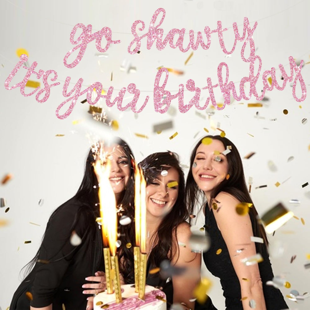 BEISHIDA Pink Go Shawty banner lightweight and easy to store after parties.