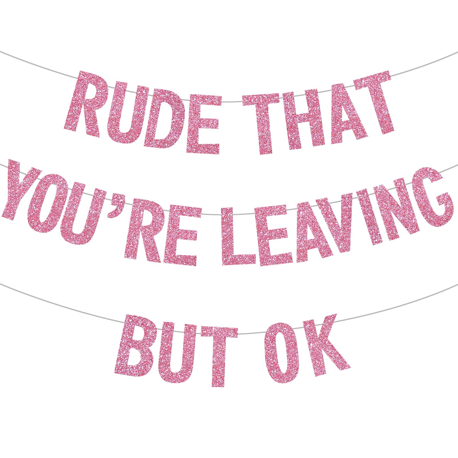 BEISHIDA Pink Rude banner pre-strung for quick setup