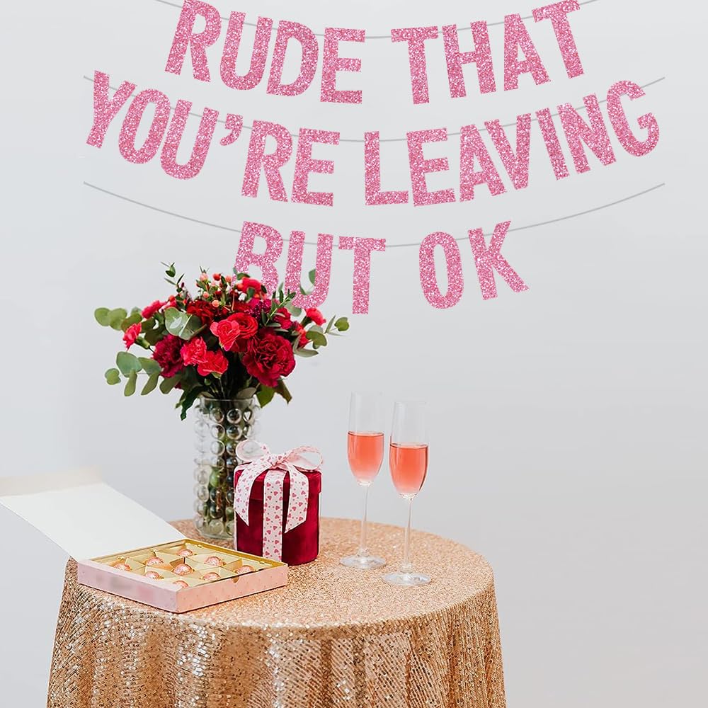 BEISHIDA Pink Rude banner suits retirement celebrations with bold flair