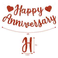BEISHIDA pre-strung happy anniversary banner simplifies setup and decor.