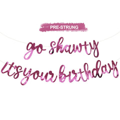 BEISHIDA pre-strung pink Go Shawty banner for quick party setup.