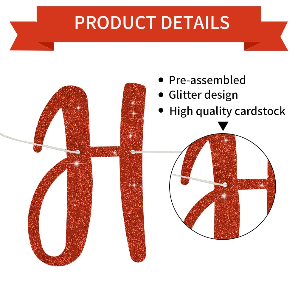 BEISHIDA red glitter banner adds sparkle to photos and celebrations.