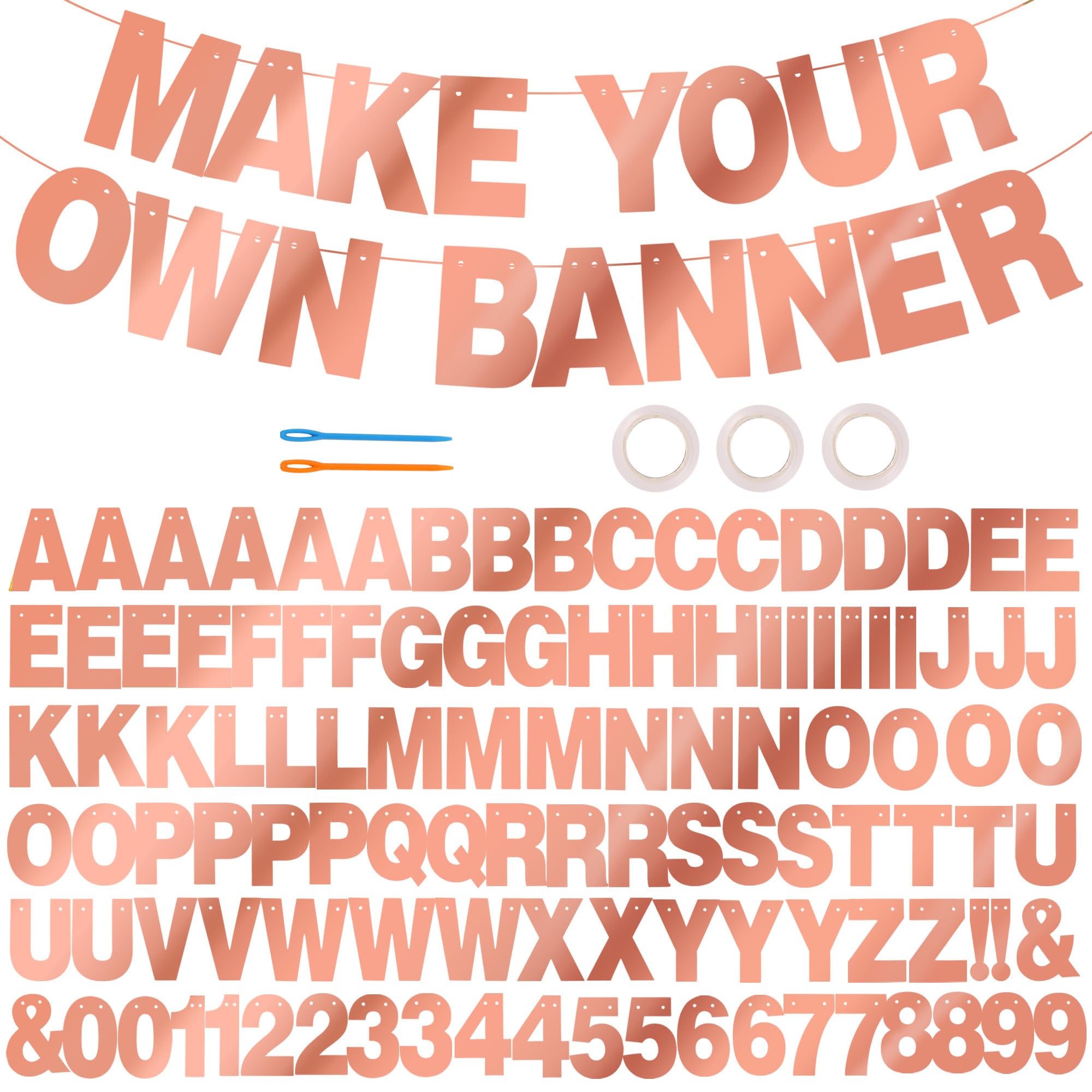 BEISHIDA rose gold DIY banner kit ready for double-sided party decor and photos.