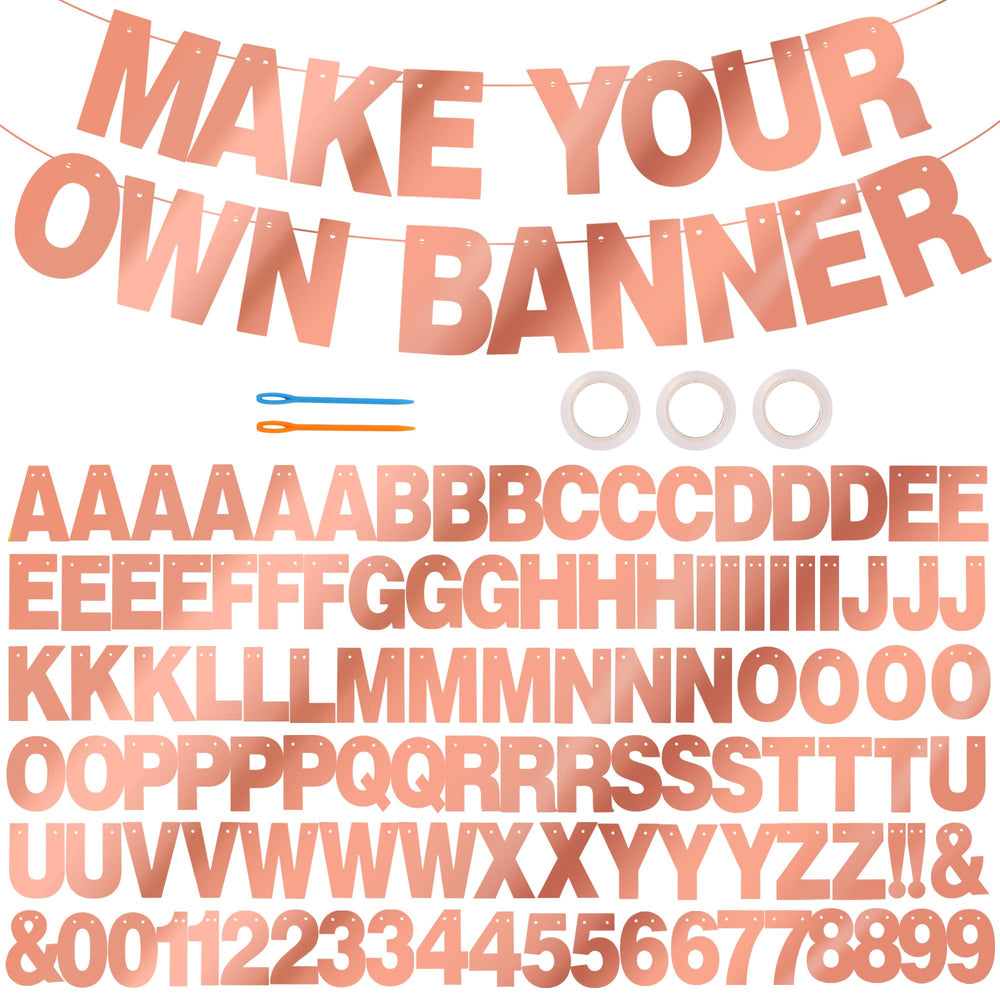 BEISHIDA rose gold DIY banner kit ready for double-sided party decor and photos.