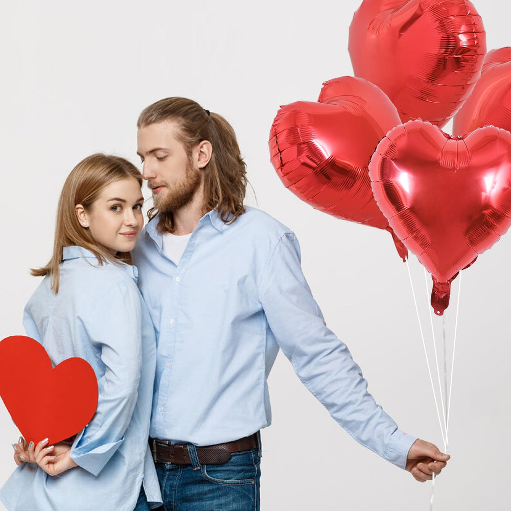 BEISHIDA Valentine's Day heart balloons brighten celebrations with a metallic shine