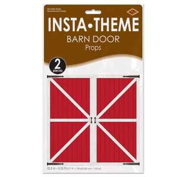 Beistle Barn Loft Door and Hay Bale props pair with these panels.