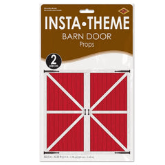 Beistle Barn Loft Door and Hay Bale props pair with these panels.