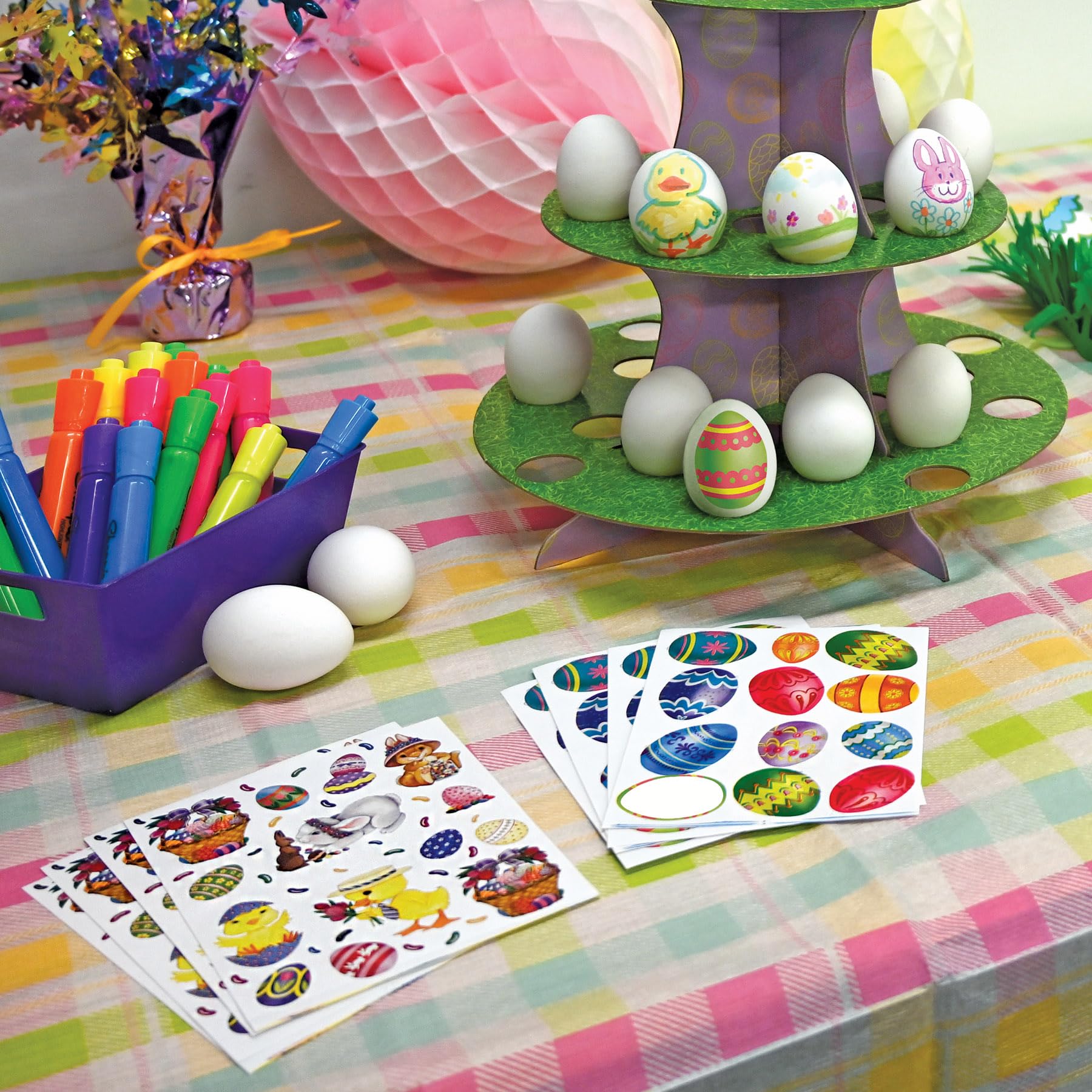 Beistle Easter Egg Stickers sticky backing enables easy decorating projects