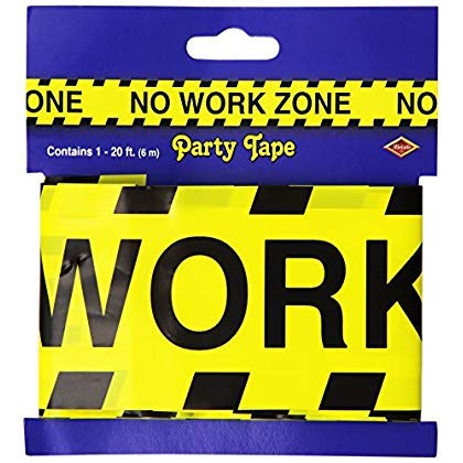 Beistle No Work Zone Tape creates playful photo backdrops and borders