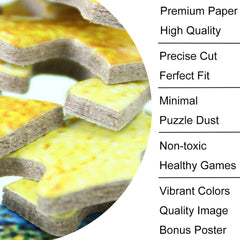 BEIWO Starry Night puzzle back shows a 1000-piece grid for easier sorting