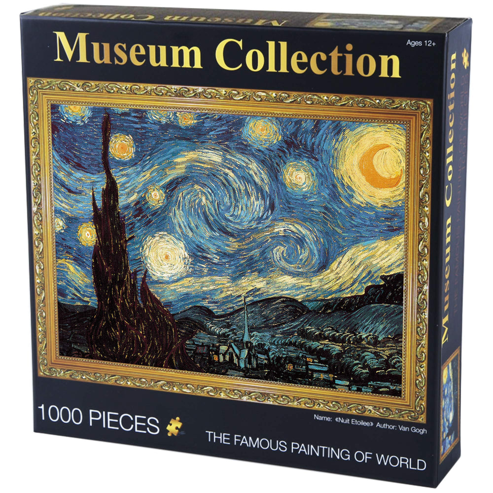 BEIWO Starry Night puzzle pieces on the table ready for mindful assembly