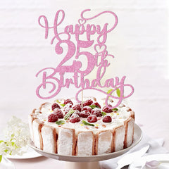 Bejotaa anniversary party topper with pink glitter for elegant celebrations.