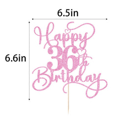 Bejotaa Glitter cake topper for 36th birthdays enhances cake presentation.