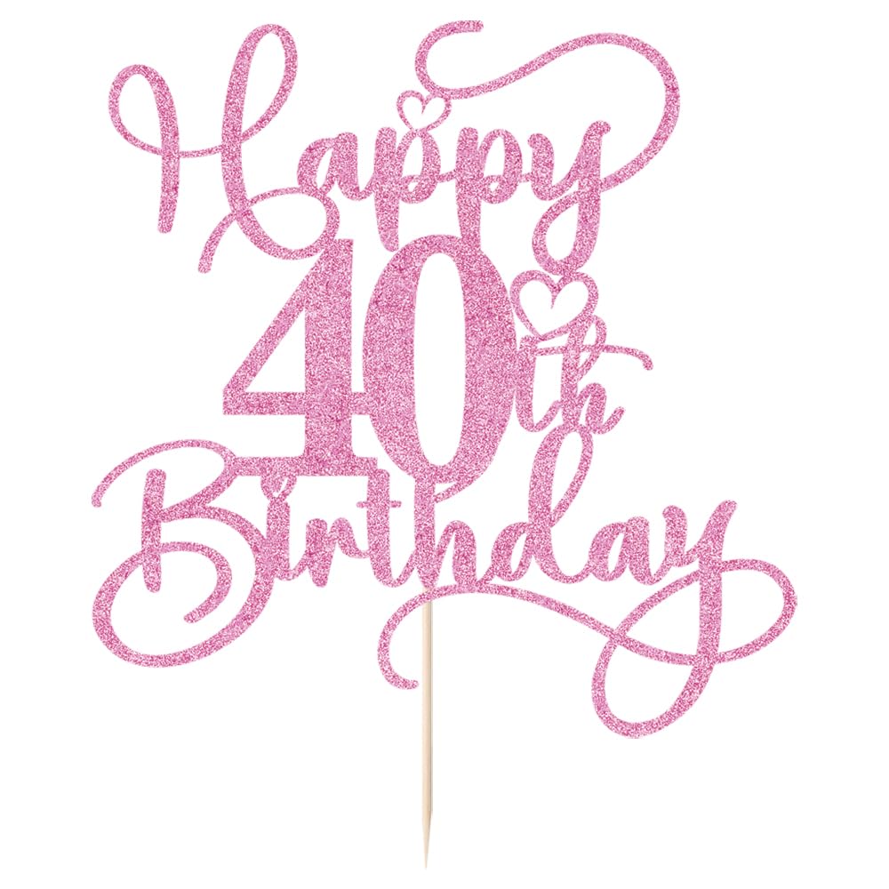 Bejotaa glitter pink cake topper enhances party decor with shine.
