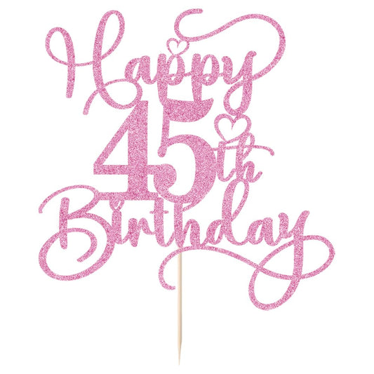 Bejotaa glitter cake topper shines on dessert, adding sparkle for birthdays.