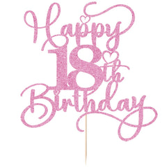 Bejotaa glittery pink cake topper close-up highlights shimmering party ambiance.
