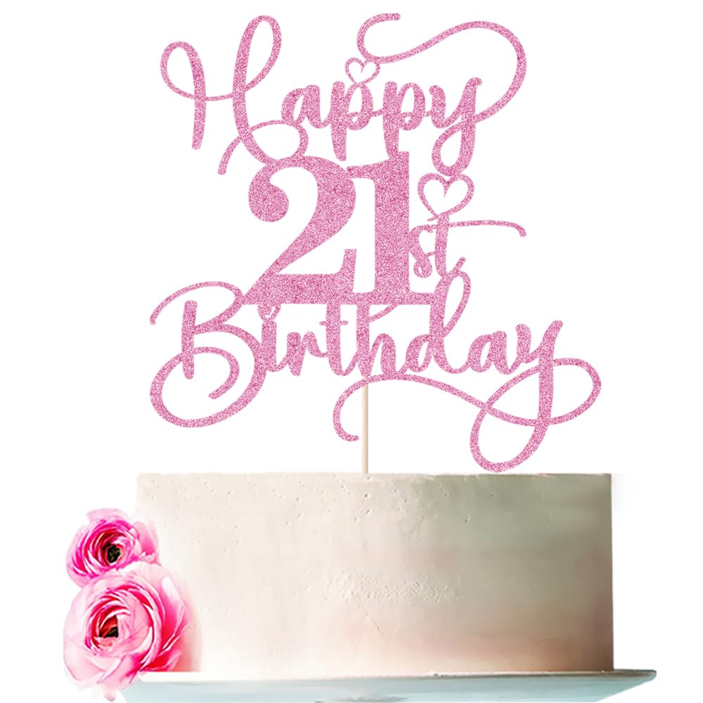 Bejotaa Pink topper on cake, easy to use celebratory accent.