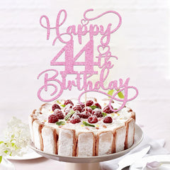 Bejotaa glitter cake topper for 44th anniversaries enhances party visuals.