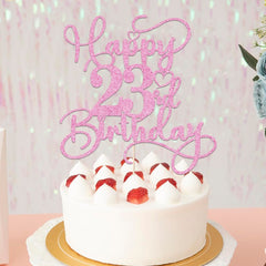 Close-up shows shimmering glitter detail for eye-catching cake decor.