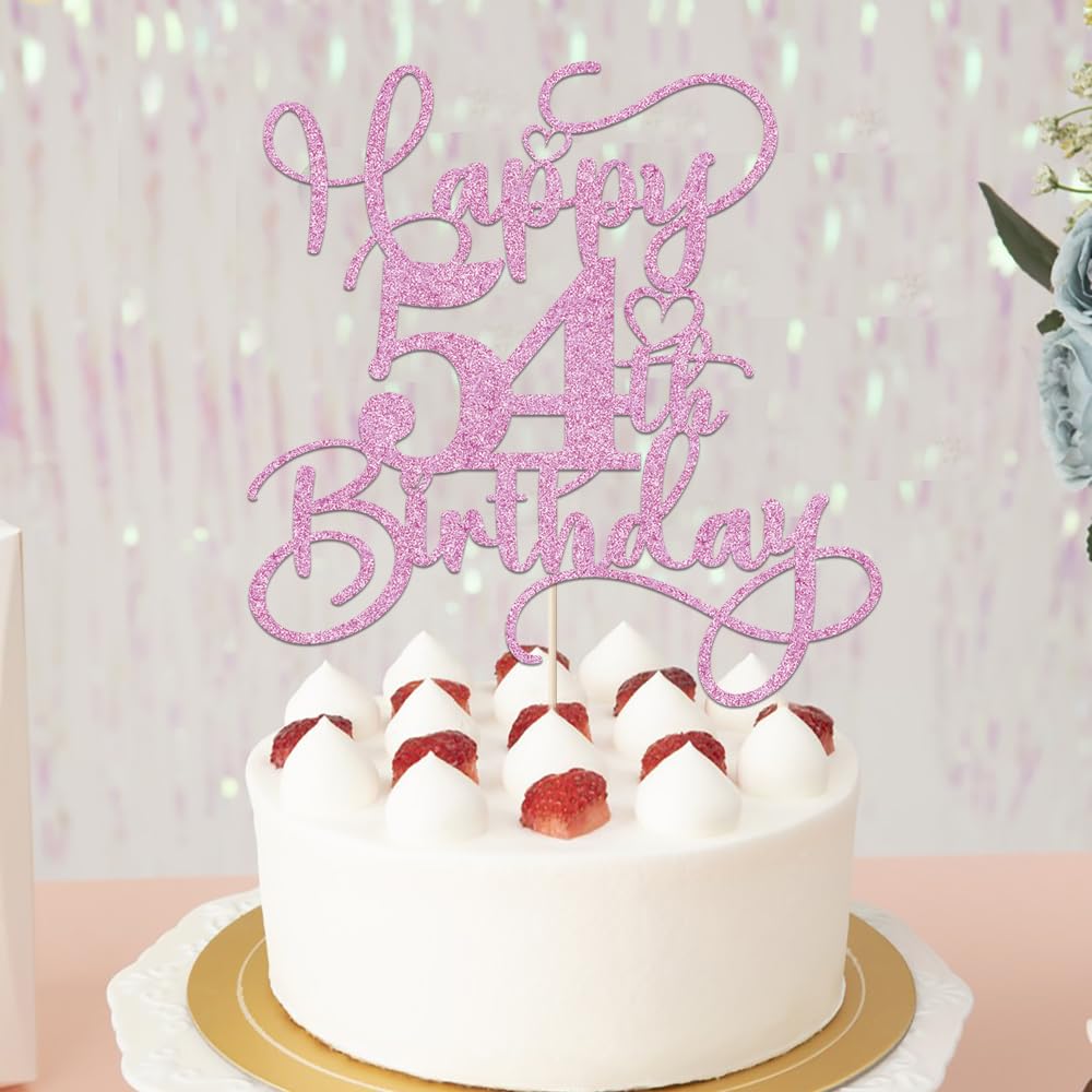 Bejotaa Pink Happy 54th Cake Topper packaging protecting during transport