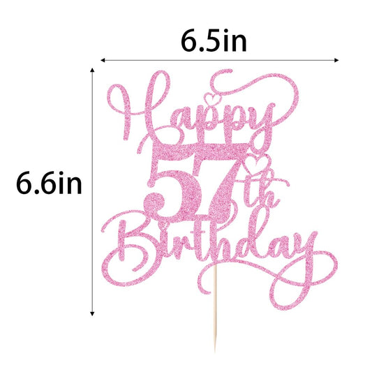 Bejotaa pink glitter cake topper for milestone birthday celebrations