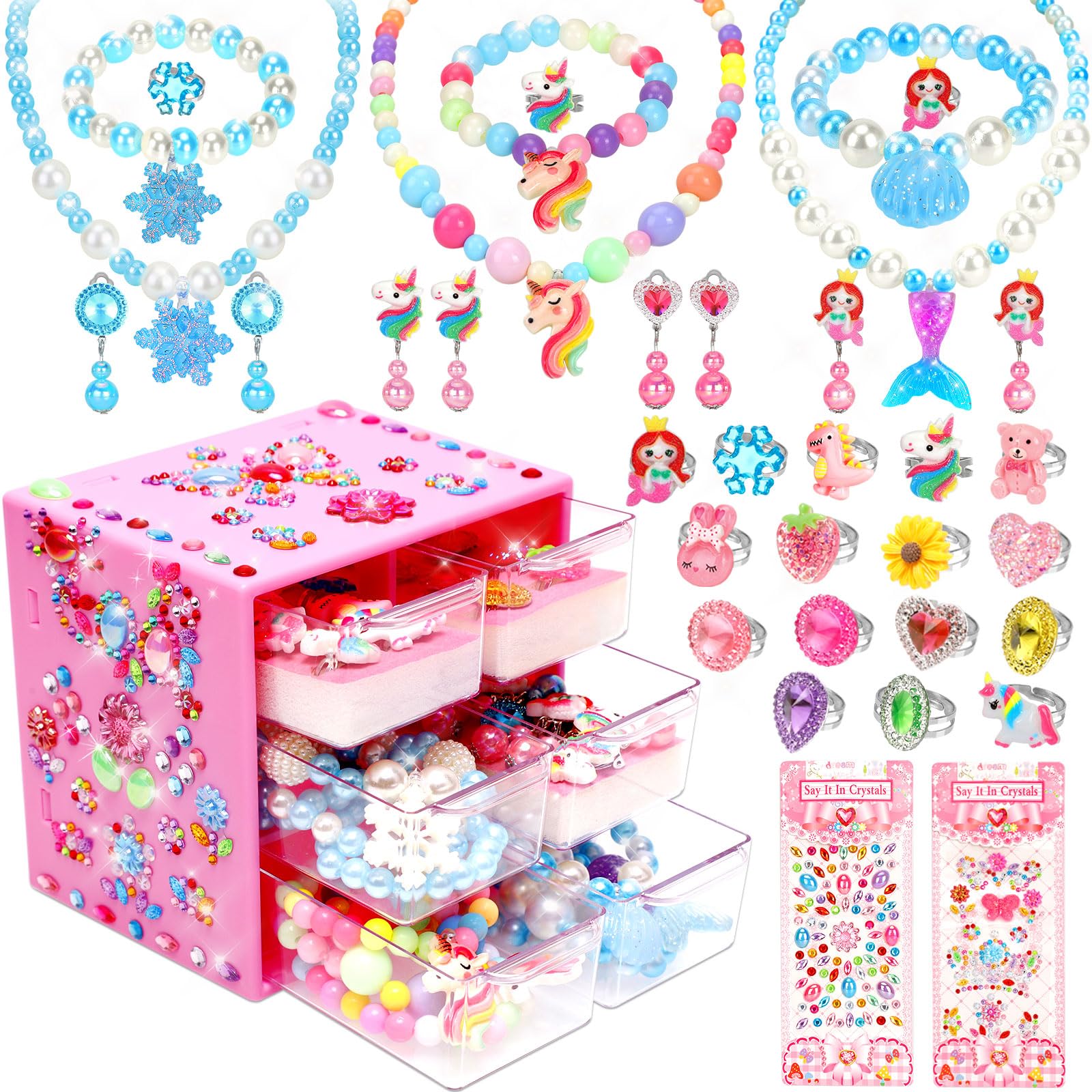BEKALERZ beaded necklaces centerpiece for sparkling dress-up play