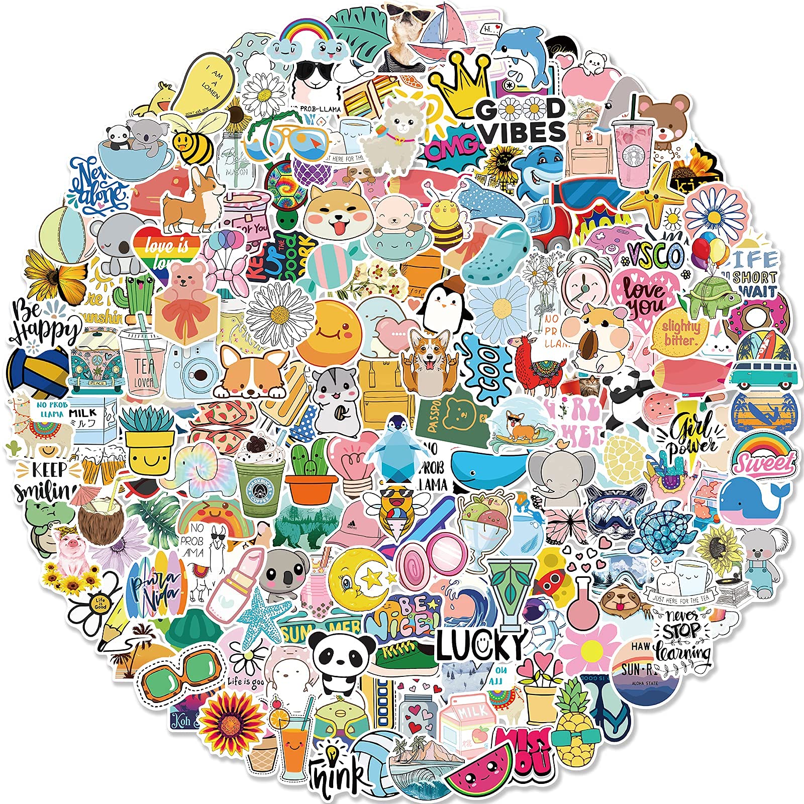 Bekayshad water bottle stickers 200-pack for durable, vibrant bottle customization.